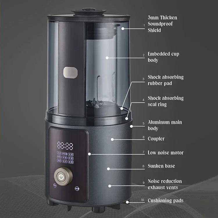 Noise Reduction Vacuum Commercial Blender Sound Proof Blender for Shakes and Smoothies