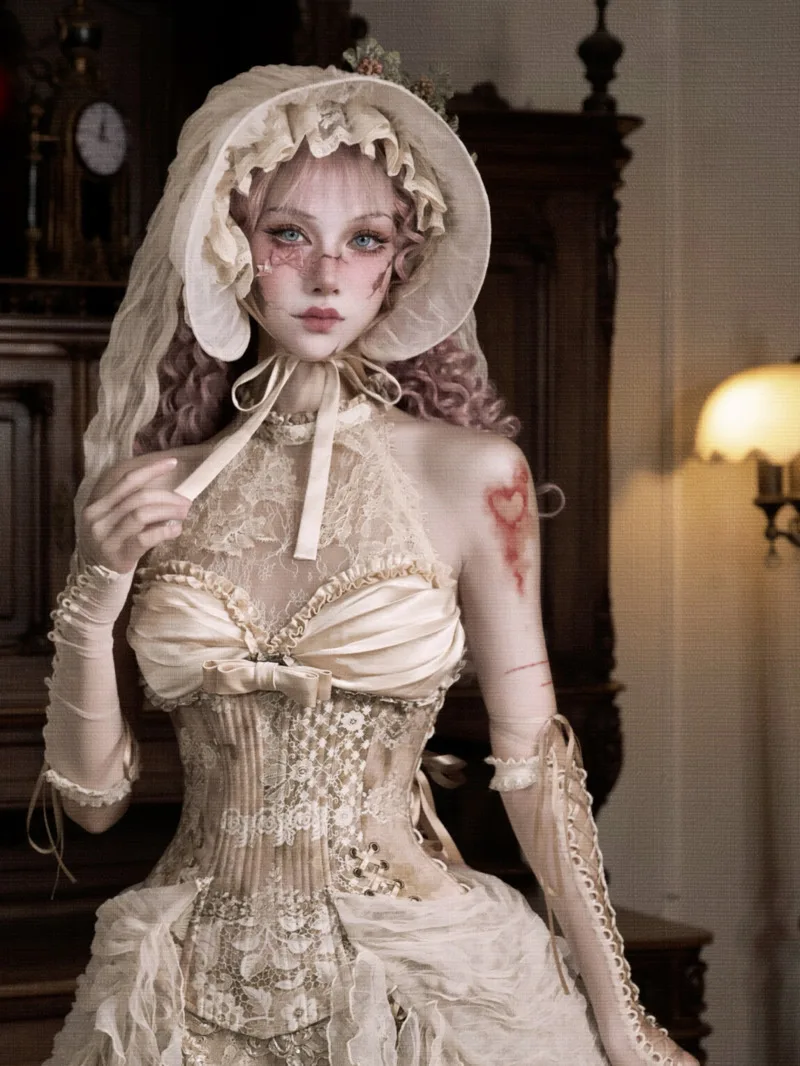 

Новый ретро корсет «рыбий кости» для самосовершенствования, топы на талии, фиеста, карнавал, Хэллоуин, косплей, сетчатые рукава-пузырьки, рукава