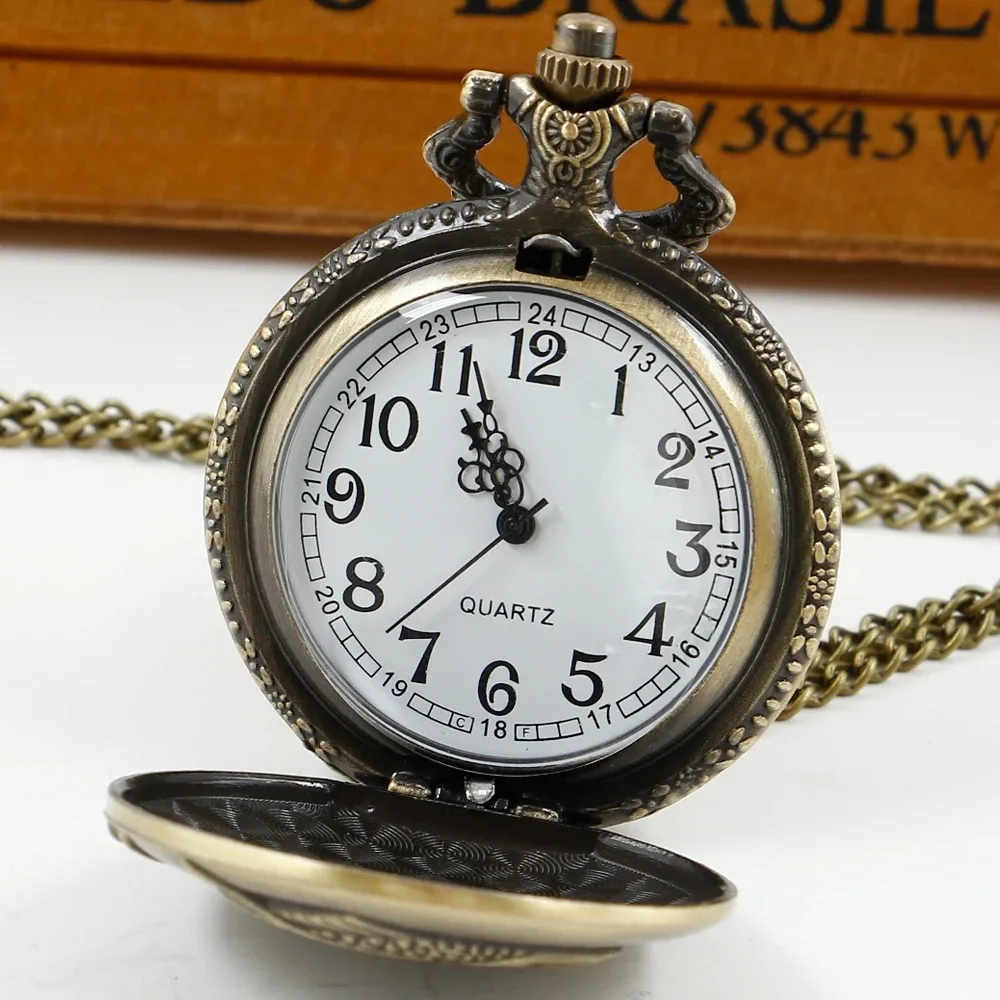 خمر الأسماك الحيوانية نمط ساعة الجيب رجالي ساعات الجيب الأنيقة مع فوب سلسلة قلادة Masculino Relogio ساعة حائط هدية الرجعية