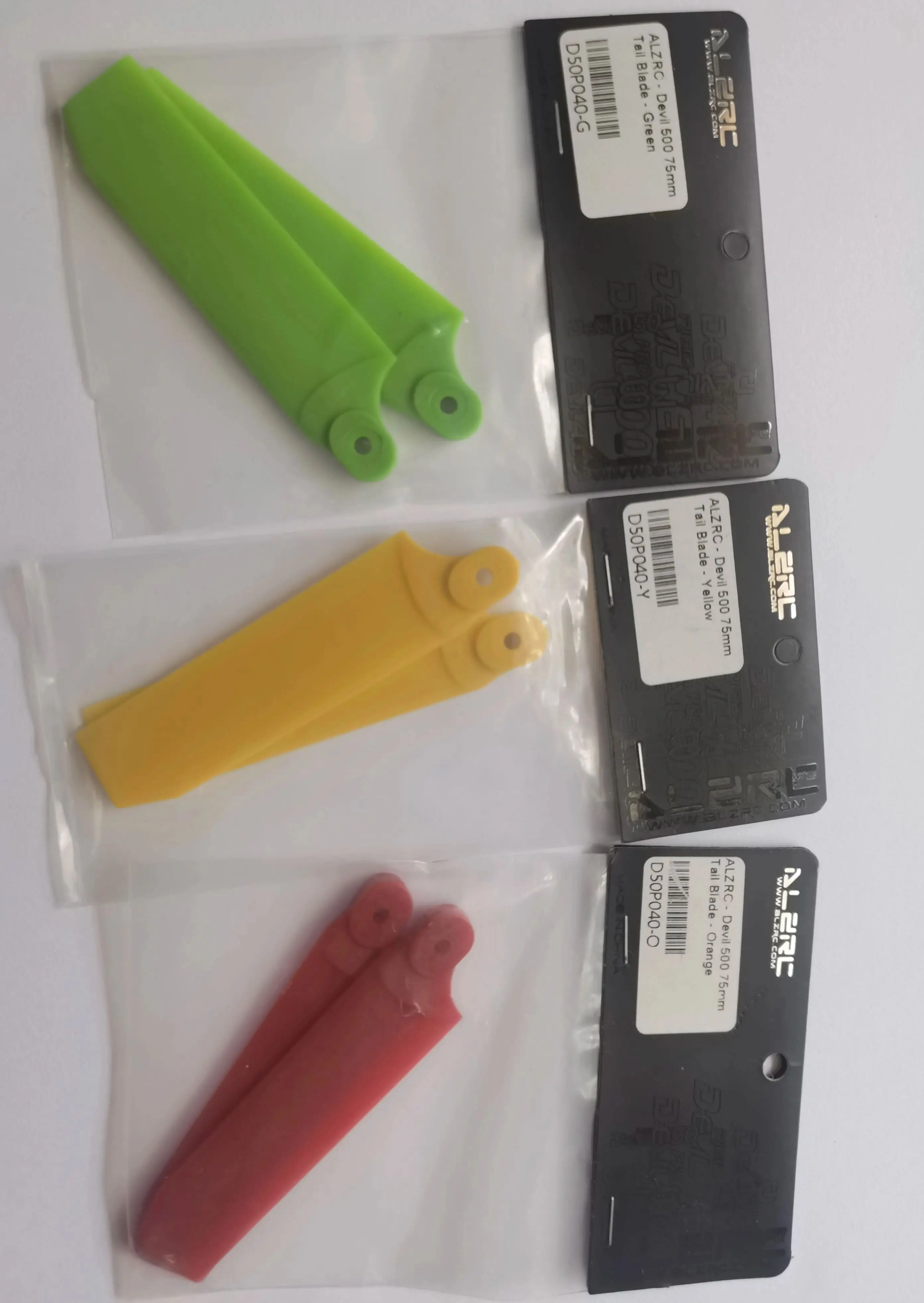 3 Colors LZRC-Devil 380 420 500 Helicopter Replacement Part 75mm Plastic Tail Blade