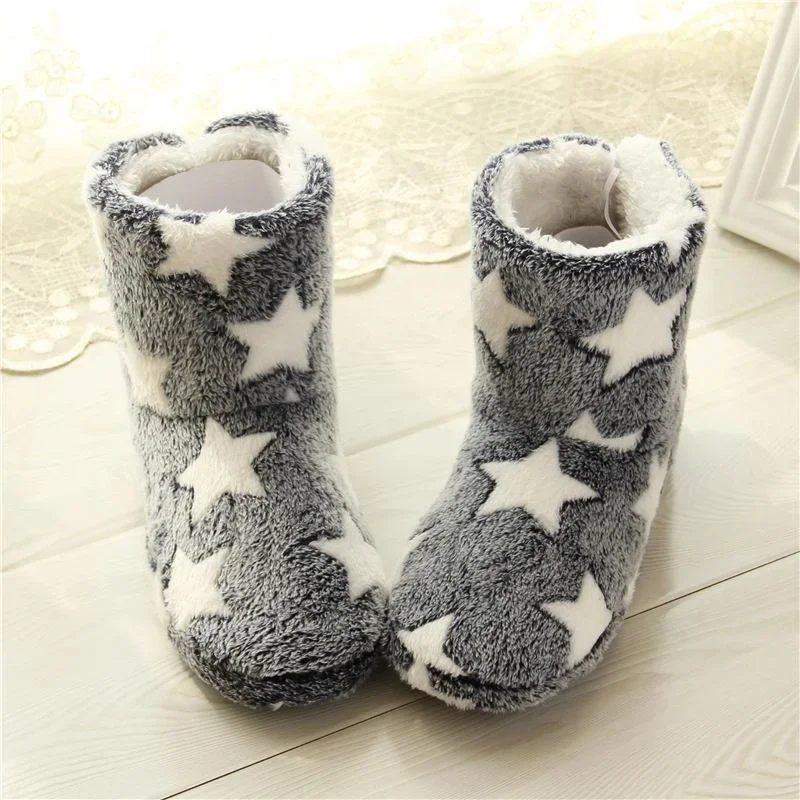 Slippers Boots Women Winter Cute House Shoes Plush Indoor Plush Snow Boots