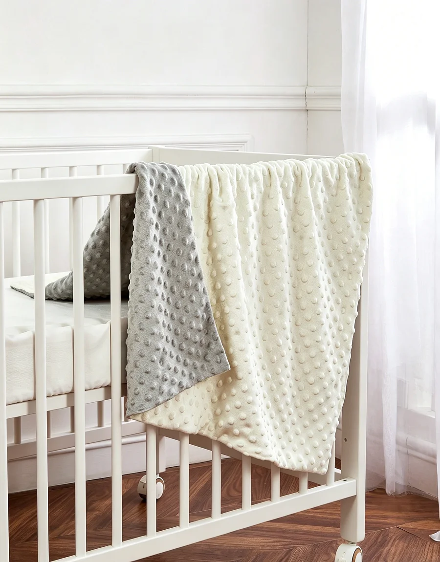 

1Pc Soft & Skin-Friendly Baby Double-Sided Dotted Blanket, Solid Color