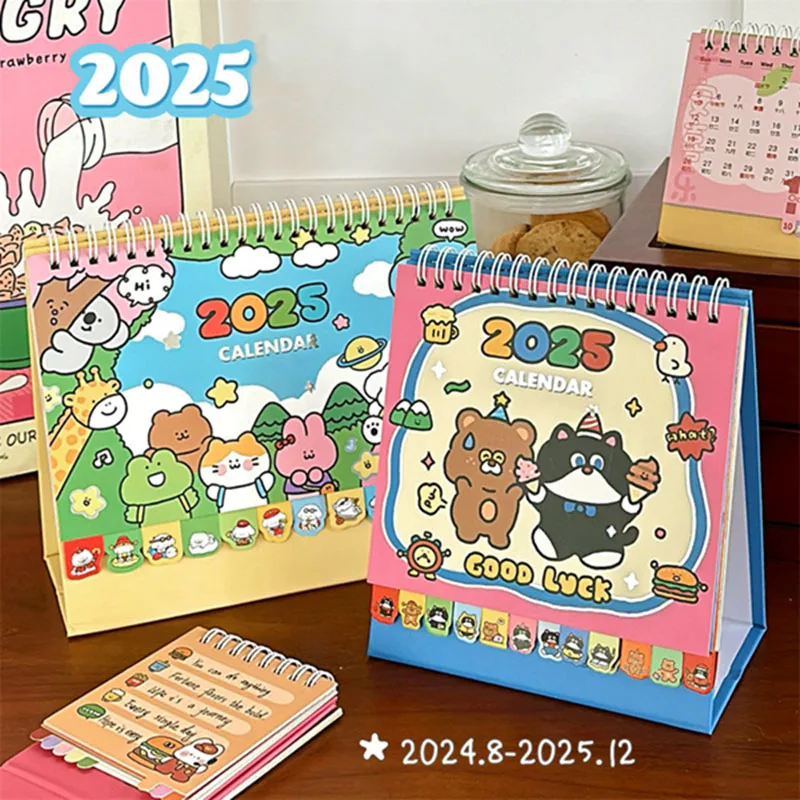 

Kawaii Cartoon 2025 Desk Calendar Standing Flip Desktop For Planning Organizing Daily Monthly Schedule Home School Stationery