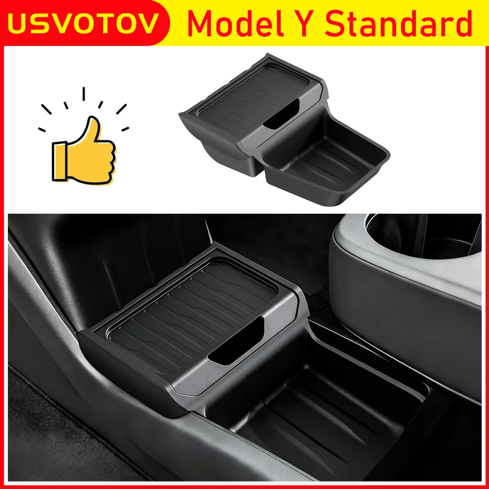 USVOTOV Center Console Organizer for Tesla Model Y Standard 2026 2025 Lower Storage Box Insert Tray Model Y RWD AWD Accessories