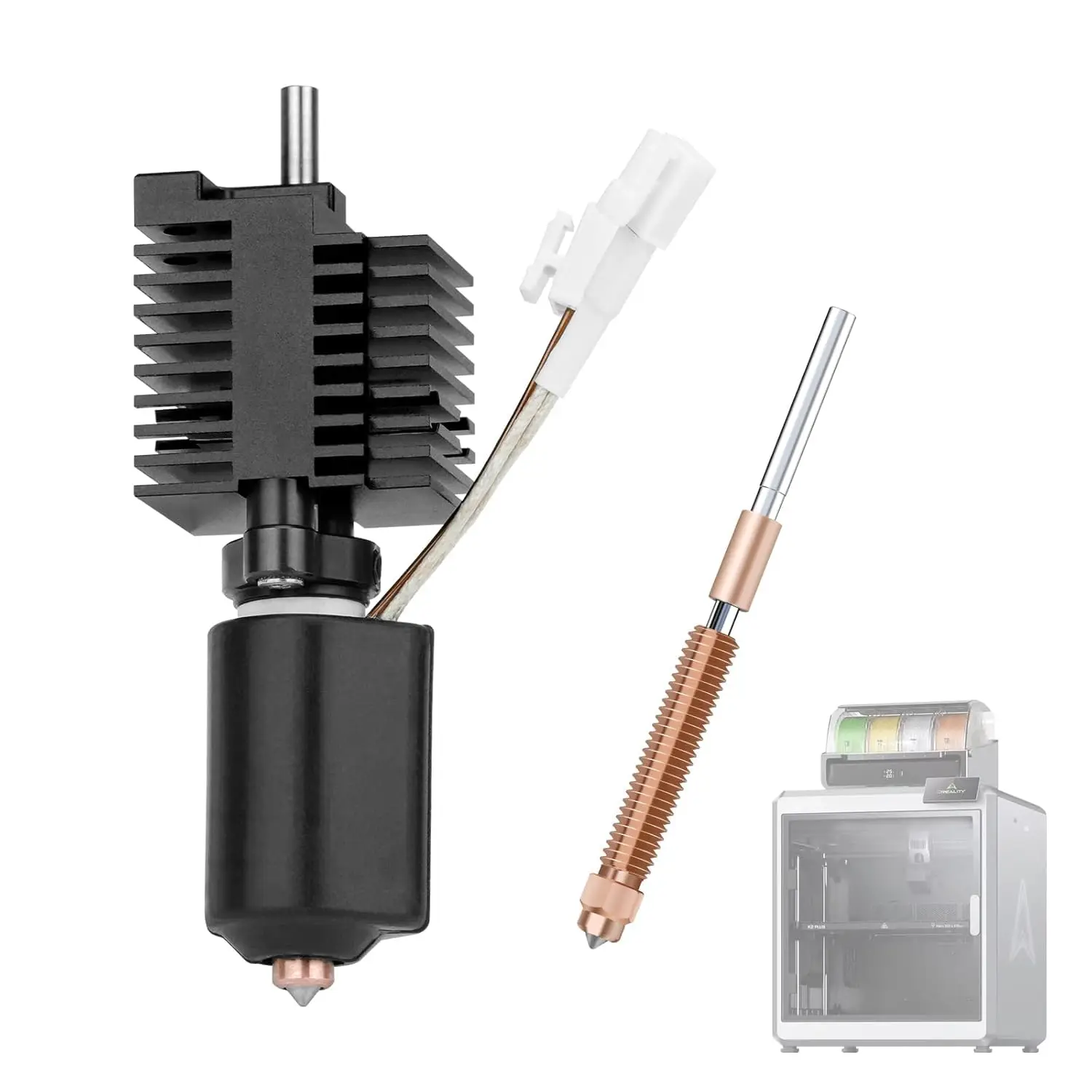 

Для Creality K2 Plus керамический нагревательный блок, комплект горячего конца, насадка для быстрого замены единорога 350 ° C Высокотемпературный комбинированный 3D-принтер K2 Plus