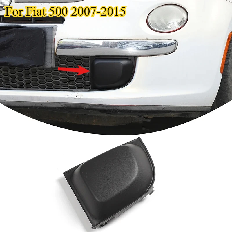 

For Fiat 500 2007-2015 ABS Black Car Front Bumper Front Fog Light Protective Cover Car Accessories OE:1SD67KX7AB /OE:1SD60KX7AB