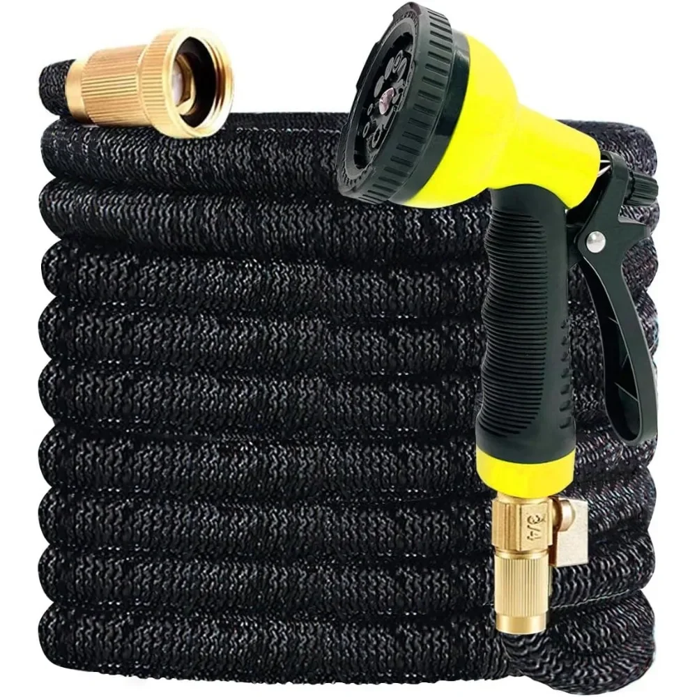 J&B XpandaHose 150ft Expandable Garden Hose With Holder - Heavy Duty Superior Strength 3750D - 4 -Layer Latex Core