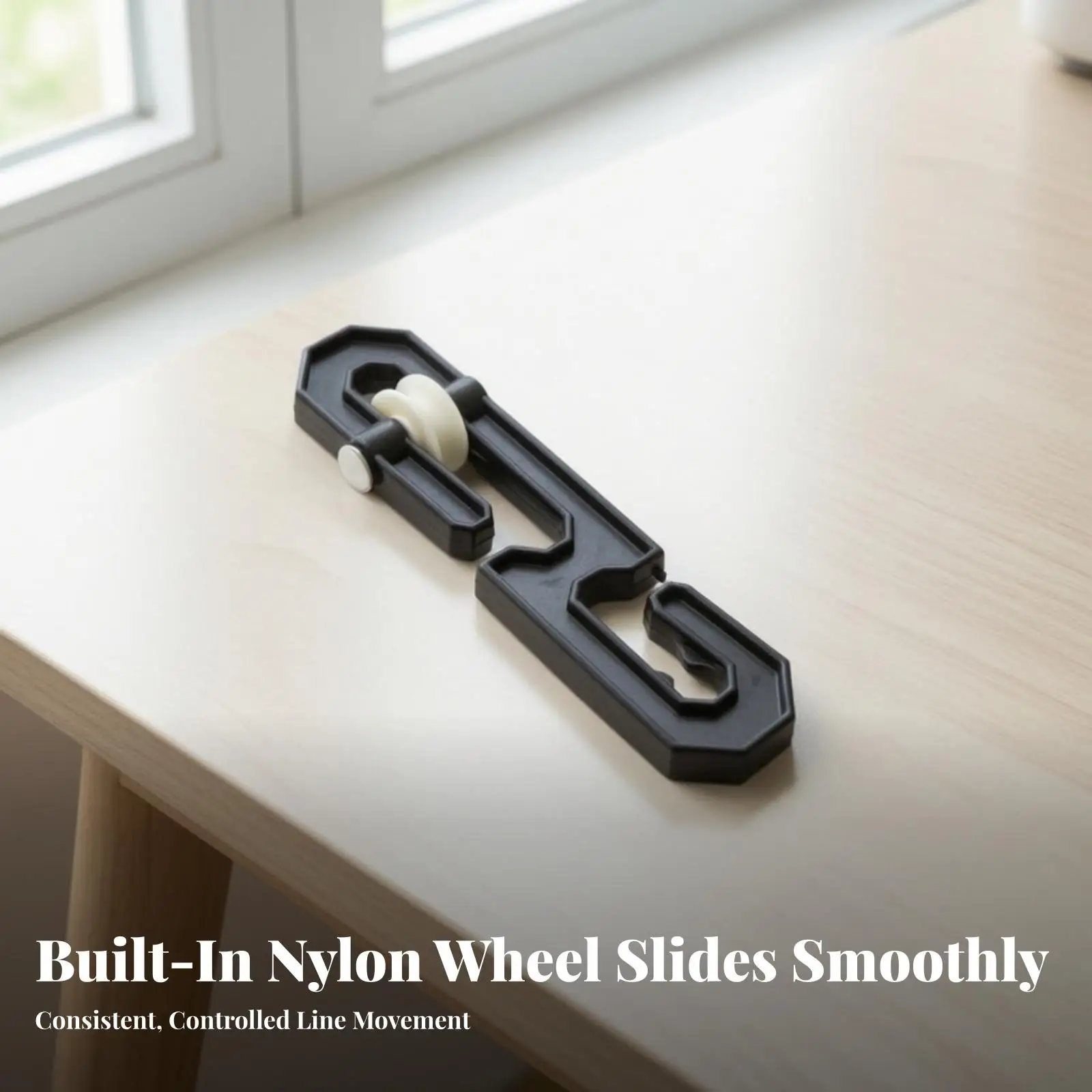Compact Clothesline Pulley Wheel with Nylon Spreader for Retractable Laundry Line Outdoor Rope Hanger
