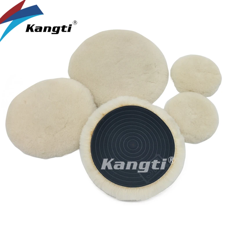 Kangti 3/5/6/7inch 3Ｍ Heavy Cut Wool Polishing Pad High Density Lambs For DA / Ro Car Polisher