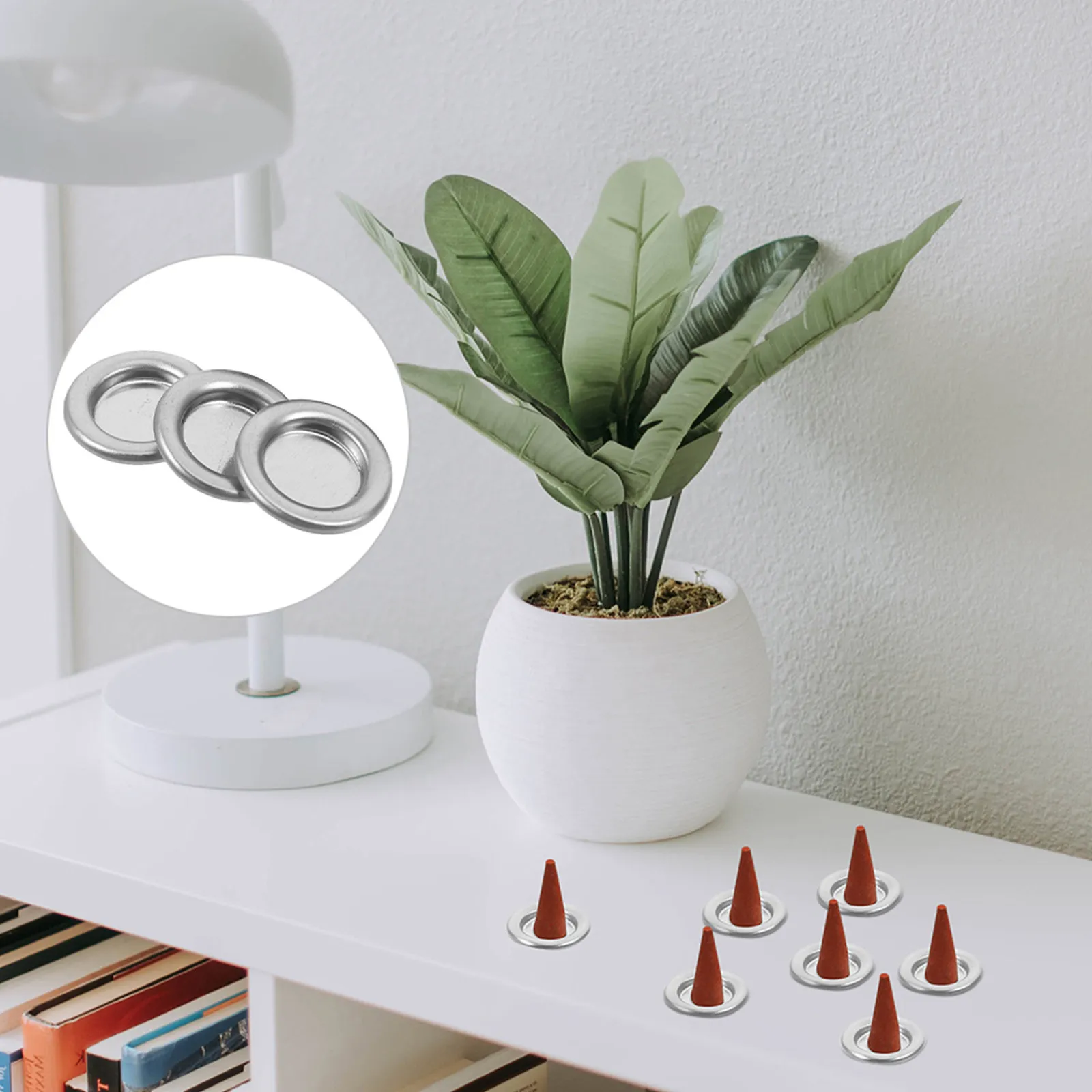 

40Pcs Aromatherapy Accessories Aluminum Alloy Incense Burner Tray Mini Cone Holder Desktop Metal Plate for Home