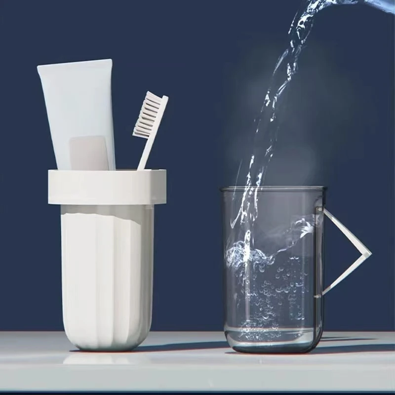 كوب فرشاة أسنان محمول للسفر ، حامل معجون أسنان للحمام ، حقيبة تخزين ، منظم صندوق ، كوب تخزين أدوات النظافة للسفر ، إبداعي ، جديد