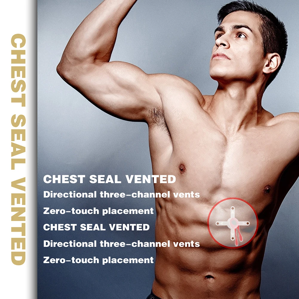 6 قطعة ملصق الصدمات في حالات الطوارئ ملصق إسعافات أولية شفاف لزج بسهولة ختم تنفيس الإسعافات الأولية التصحيح تنفس لصدمات الجلد