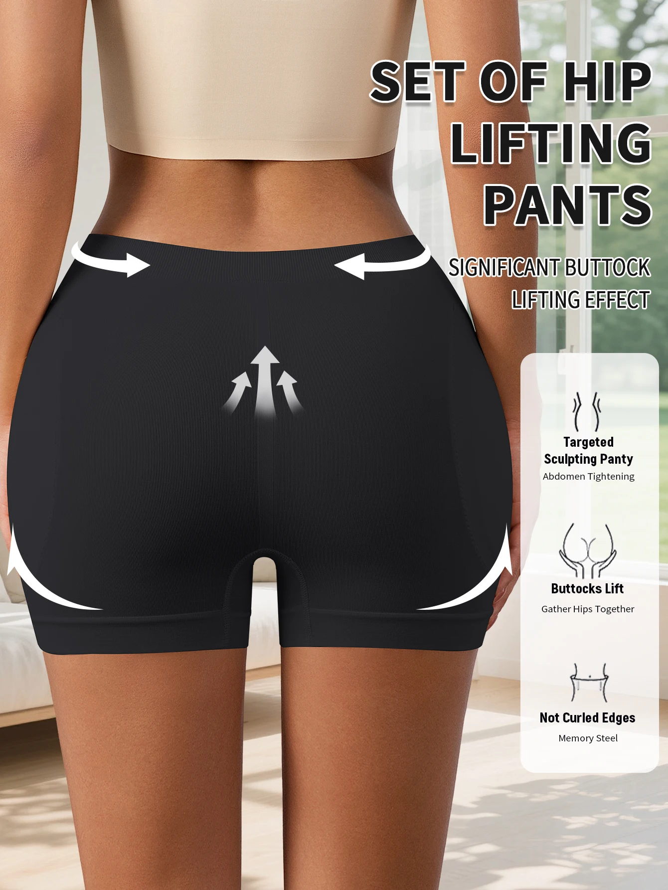 Flarixa Damen Po-Lifter Shaper Shorts mit herausnehmbaren Hüftpolstern, Bauchkontrolle, Hüftverstärker, nahtlose körperformende Sicherheitsunterwäsche – Detail 17
