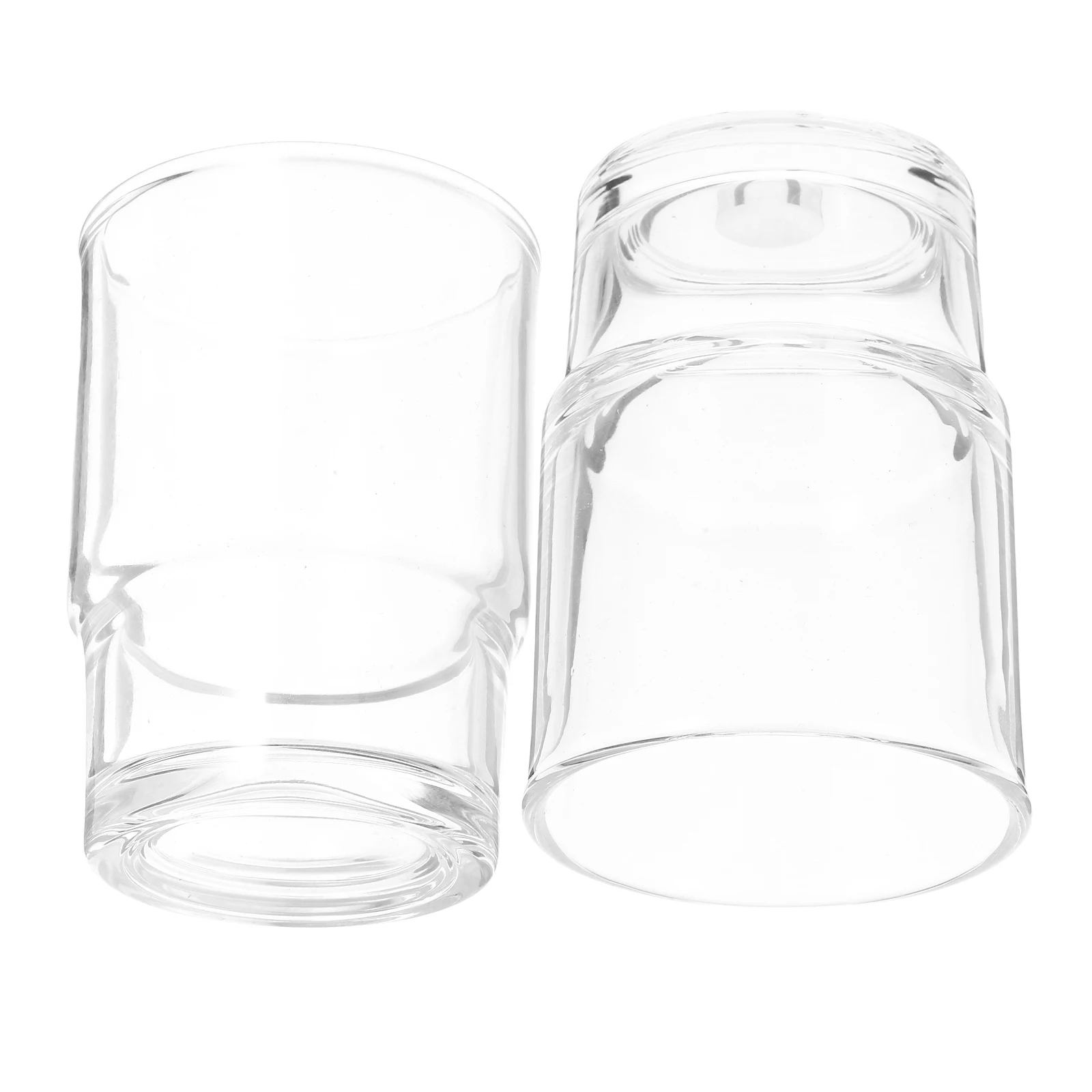 

2pcs Glass Toothbrush Holder Clear Glass Washing Cup Non-Slip Bathroom Accessories Storage Cup For Home Hotel Travel Use