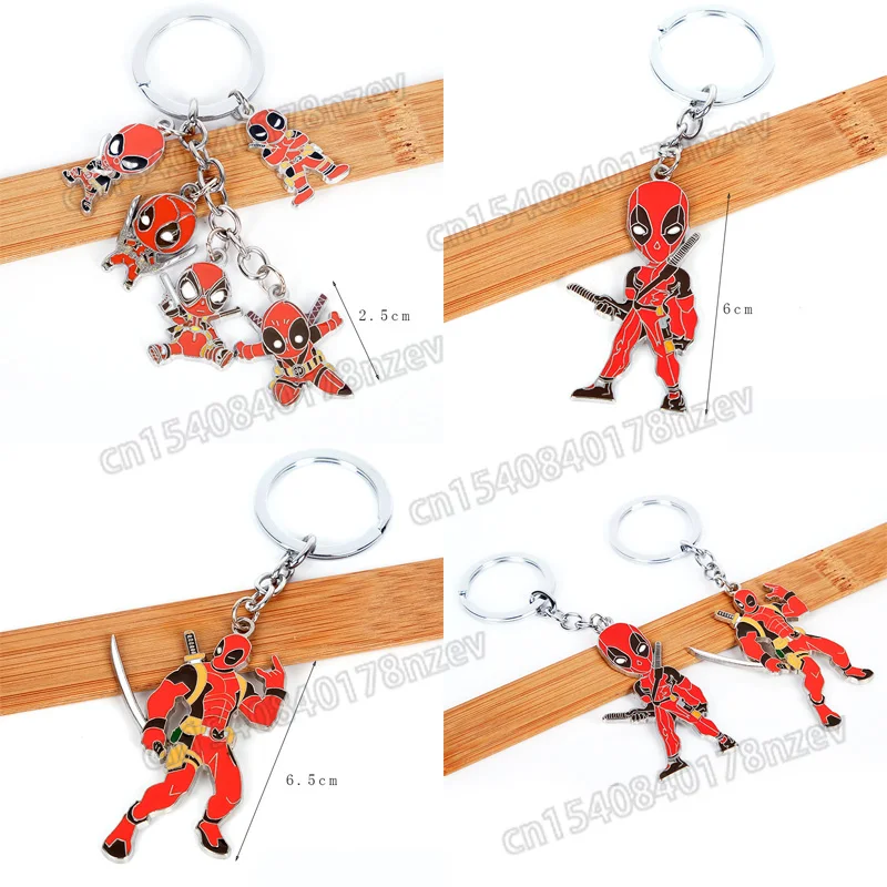 

Disney Deadpool Alloy Keychain Cartoon Figure Pendant Movie Deadpool Peripheral Accessory Decoration for Kids Souvenir Gift