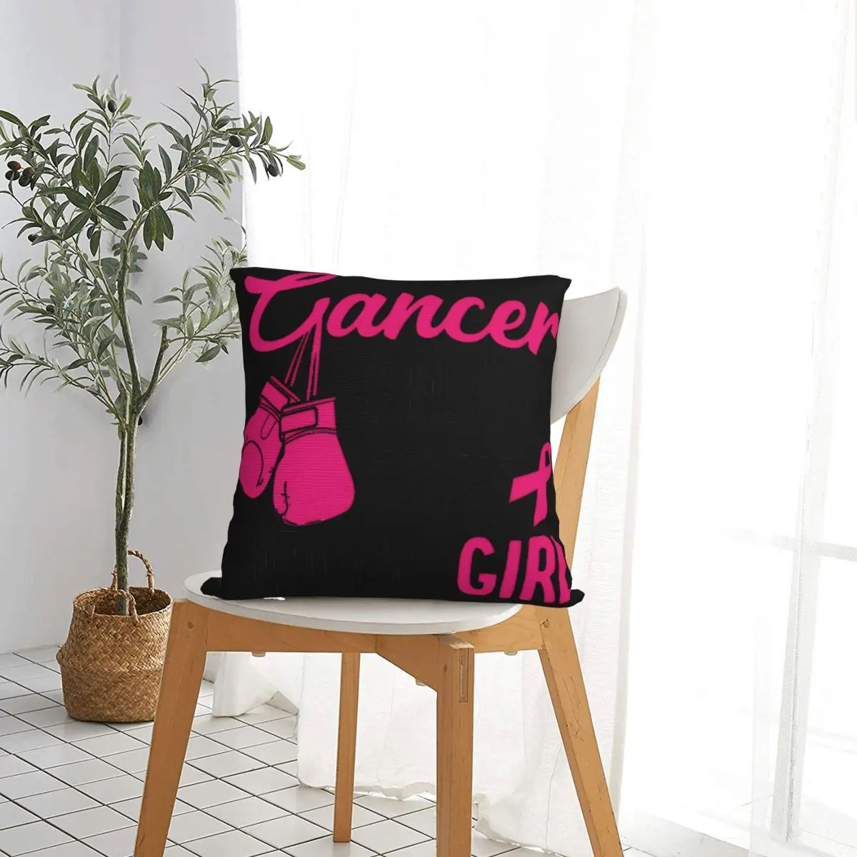 Breast Cancer Picked The Wrong Girl Pillowcase Polyester Cushion Cover Decorations Pillow Case Cover Home Zipper 45X45cm