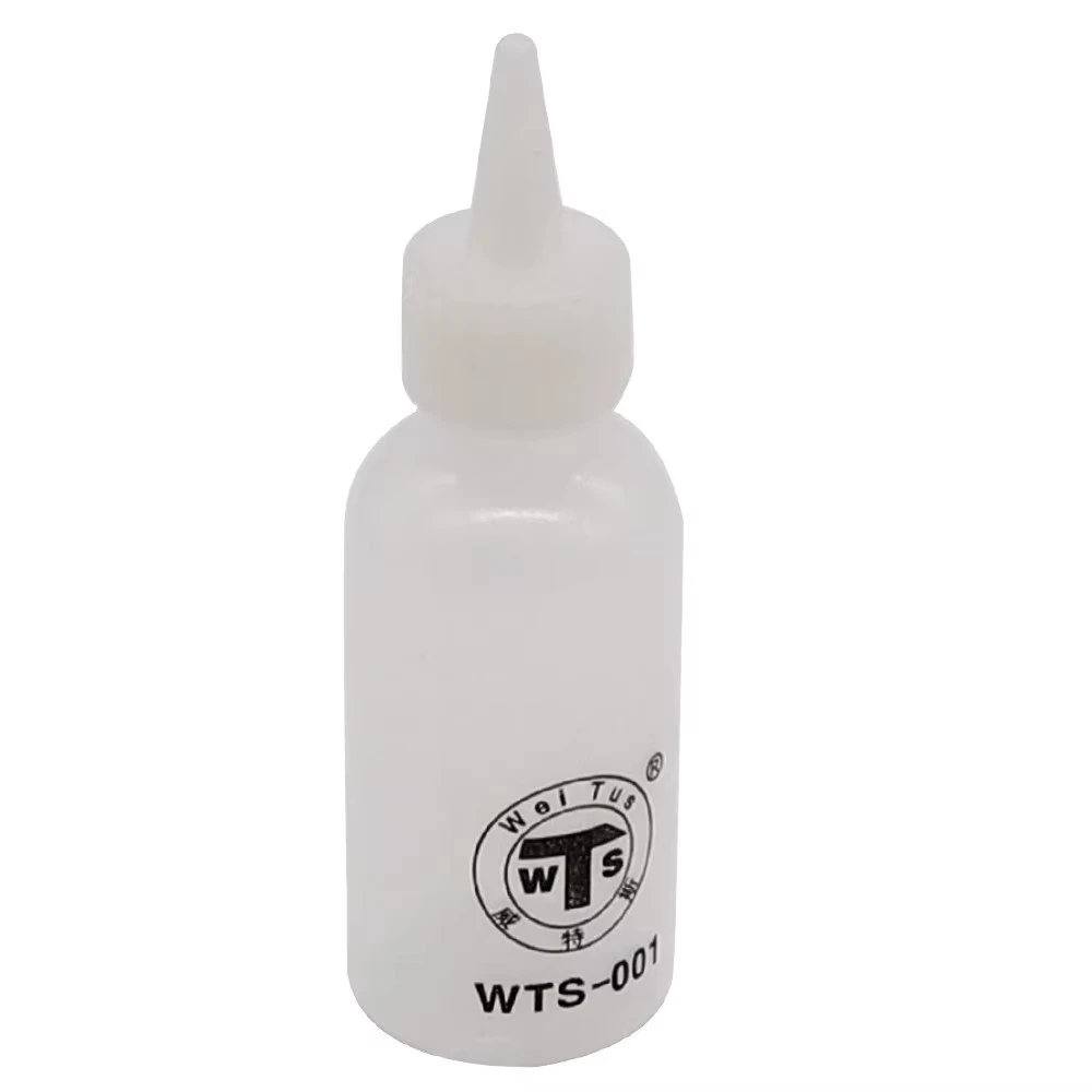 Butelka z dyszą igłową 50ml WTS-001, precyzyjna kontrola kroplowania, ergonomiczna konstrukcja do wyciskania, do naprawy PCB telefonów, lutowania, majsterkowania. — zdjęcie 2
