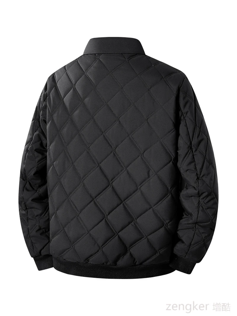 Plus Size Men's Winter Padded Jackets - Thick Quilted Baseball Collar Coats Warm Cotton-padded Outerwear for Fall & Winter
