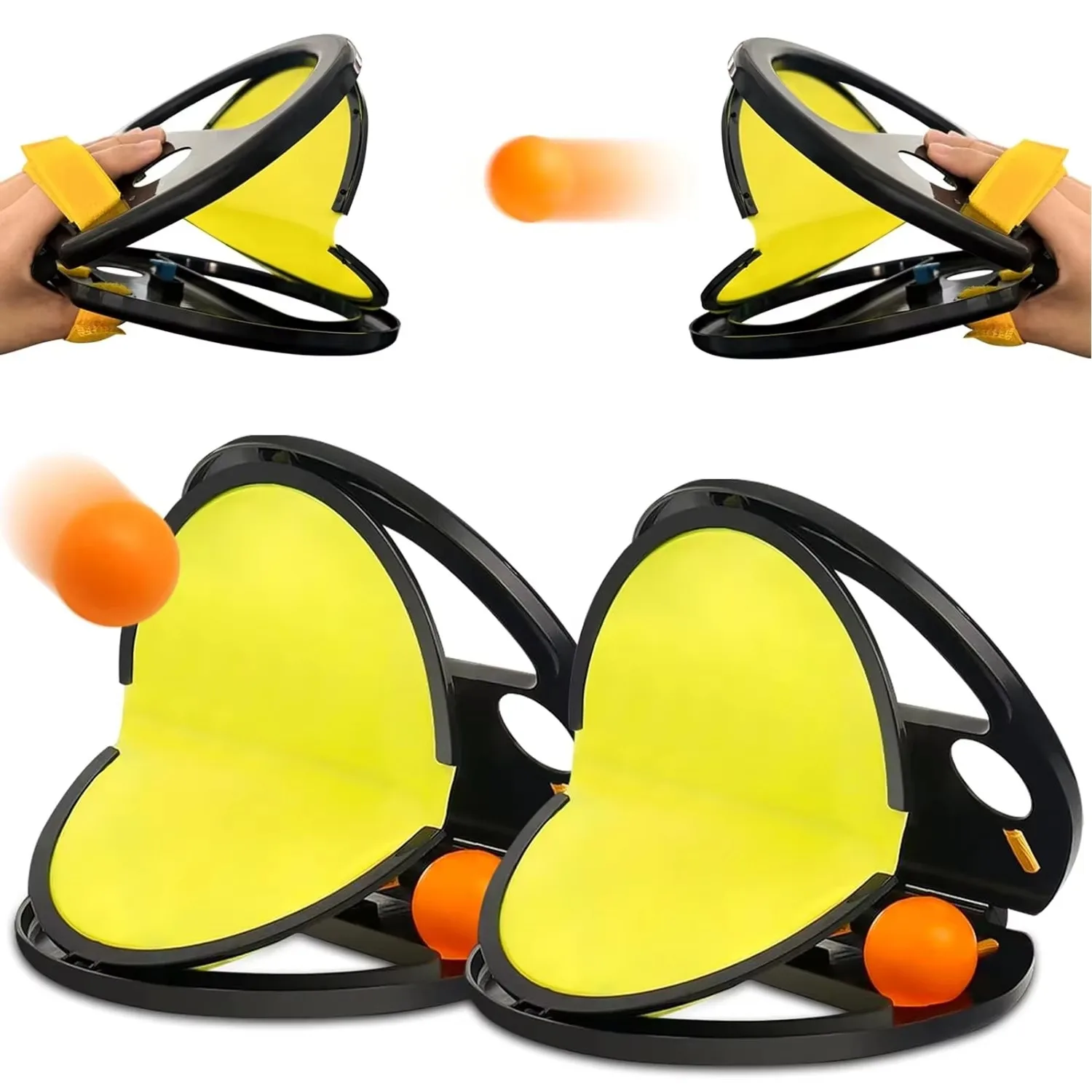 Outdoor Parent-Child Throwing & Catching Ball Game Set - Sports Fitness Hand Grip Ball Racket for Adults & Kids - Fun Toy Gift f