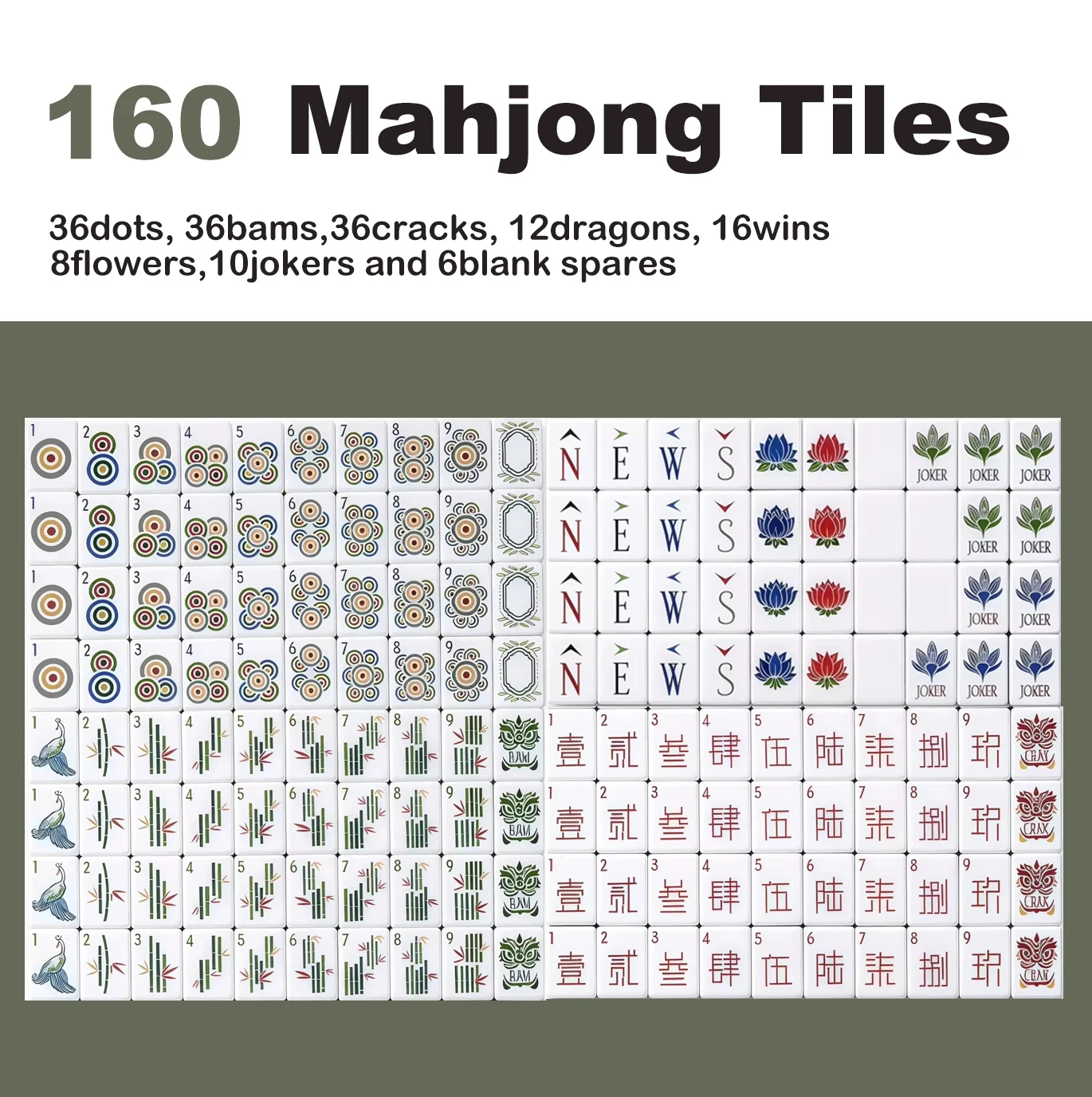 Customize 4-Layer Wood Grain Expertly Crafted Acrylic American Mahjong Set with 160 Tiles for Gathering