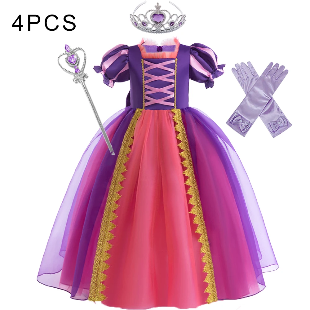 

Rapunzel Costume for Girl Carnival Else Anna Children Princess Dresses Jasmine Pageant Disguise Cosplay Christmas Kids Clothing