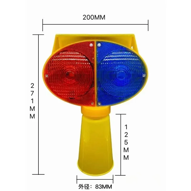 Lampu Jalan Raya portabel tenaga surya berkedip, lampu sinyal peringatan malam, penghalang tabrakan mata kucing, kuning, luar ruangan