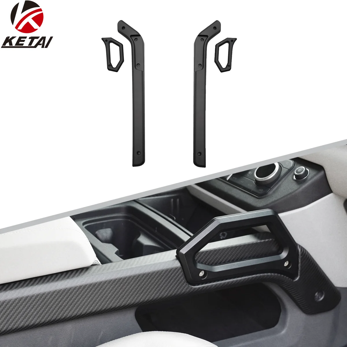 Carbon fiber car interior accessories decorative strip for central control armrest fit for Land Rover Defender 2020+