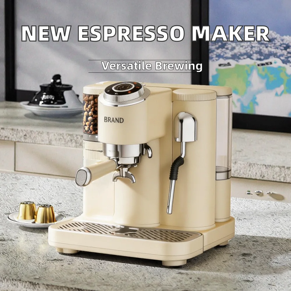 Semi-Automatic Espresso Coffee Maker with Milk Frother Efficient Brewing Capsule Machine for Hotels & House use 2