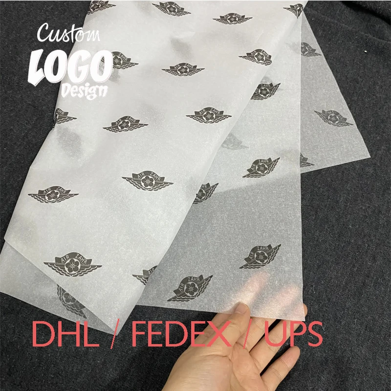 500 / 1000 pcs Fast Delivery Custom Printed Logo Gift Wrapping Paper Clothing Tissue Paper