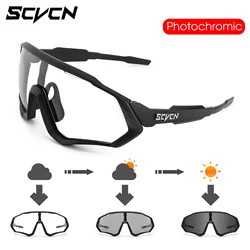 SCVCN Photochromic New Cycling Sunglasses UV400 Women Road Bicycle Goggles Men Cycling Glasses MTB Sports Outdoor Eyewear For