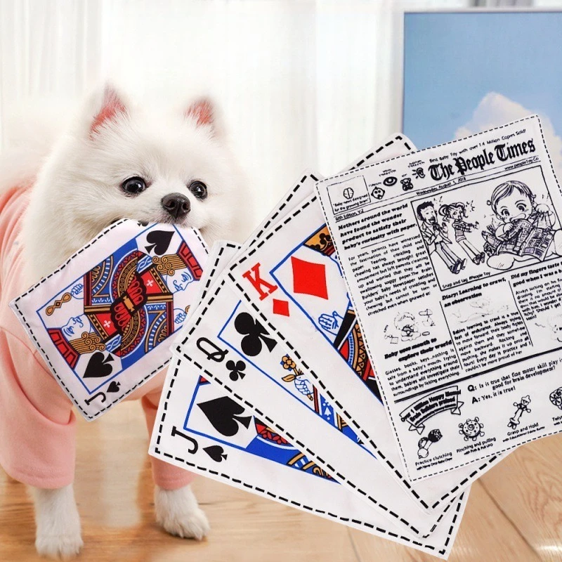 Interactive Dog Toys Paper Chew Resistant Teeth Grinding Toy Puppy Pet Supplies Newspaper Squeaker Toys for Small Medium Dog Toy