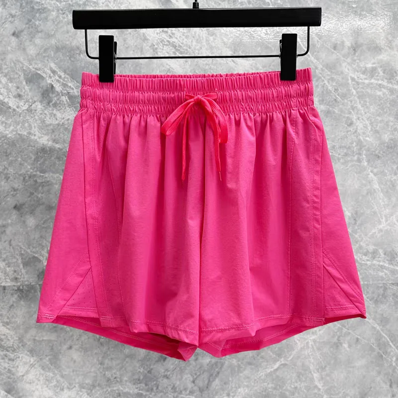 Sommer Damen High-Waist Lauf- und Yoga-Shorts, 2-in-1 Freizeit-Kurzhose, Radfahrer-Shorts, Sport-Shorts – Detail 17