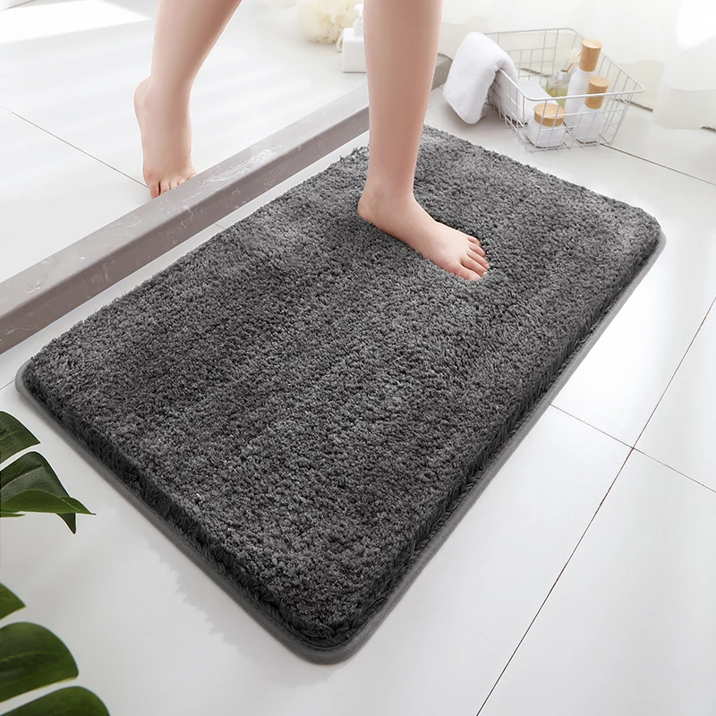 Water Absorbtion Anti Slip Bathroom Mat Thickened Bathroom Carpet Long Hair Carpet Machine Washable Durable Toilet Mat