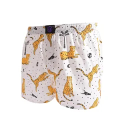 slip homme en coton Culotte en pur coton à motif léopard pour hommes et femmes, short confortable et respirant pour les loisirs à la maison