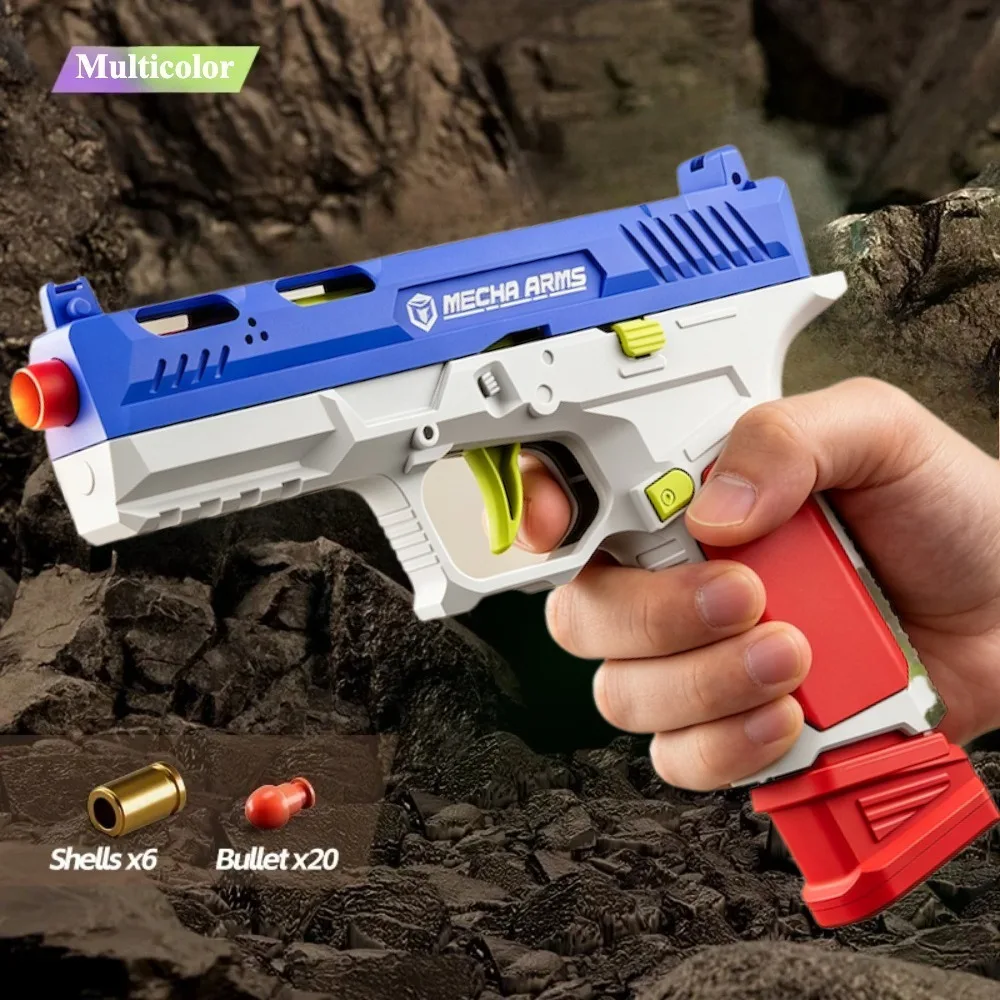 Automatic Shell Ejection Toy Gun Soft Bullet Blaster for Outdoor Shooting CS Game Educational Toys Christmas Gifts