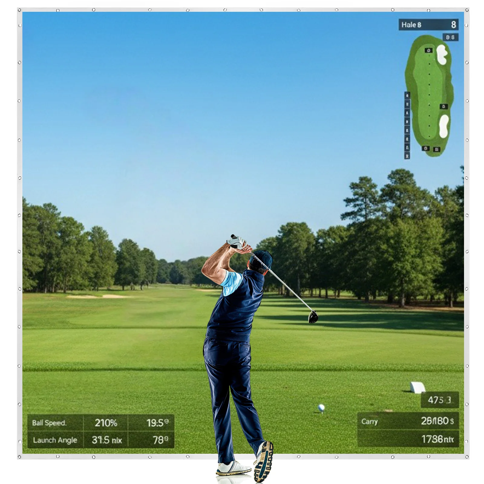 

Golf Simulator Impact Screen Wear-Resistant Golf Impact Practice Display for Training Indoor/Outdoor