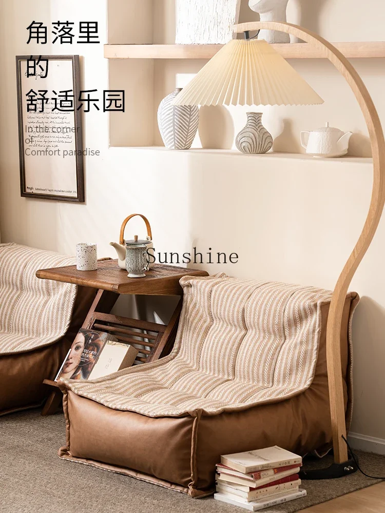 Lazy sofa reclining sleepable bedroom mini sofa balcony futon back chair caterpillar sofa back cushion