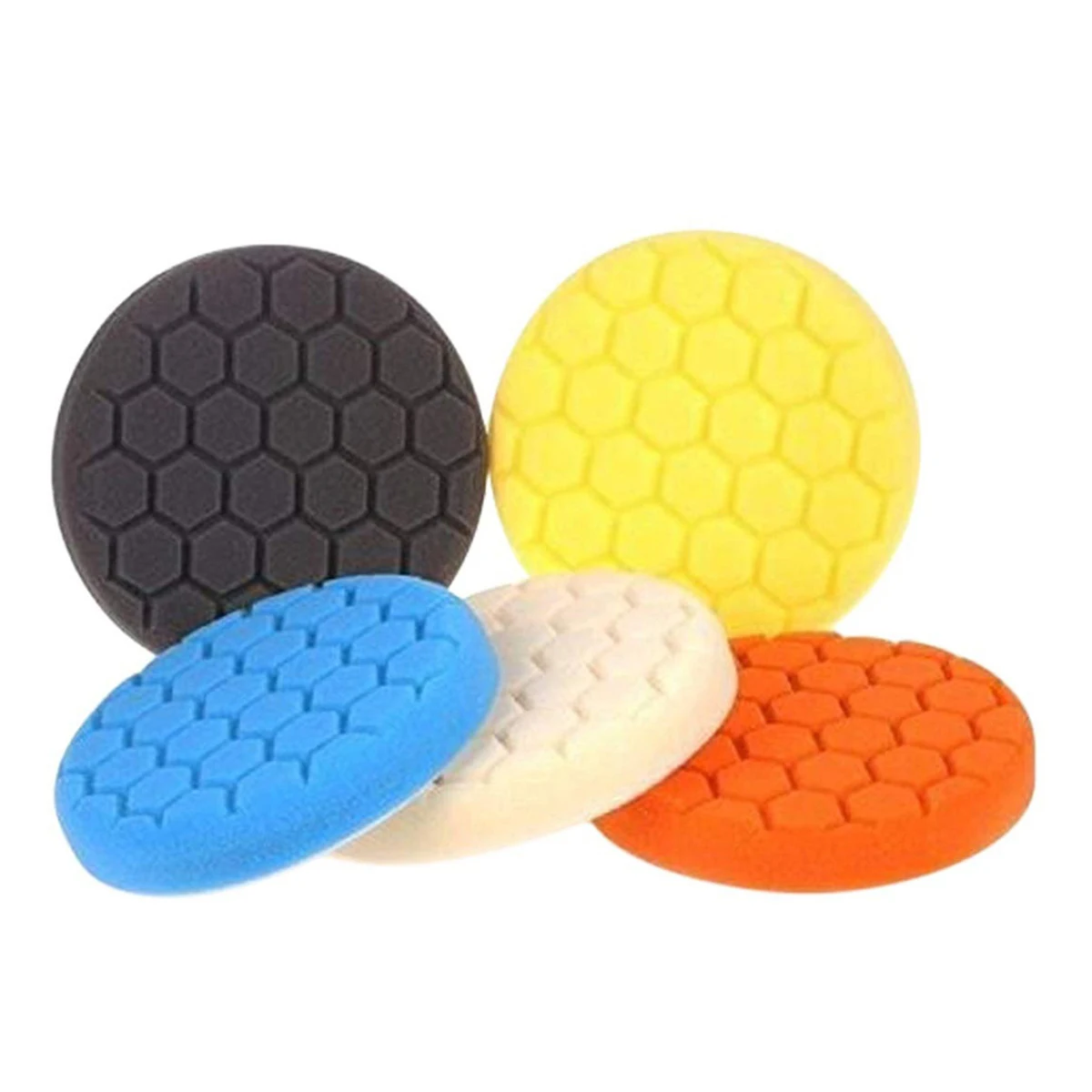 5Pcs Polishing Pad Kit 3/5/6/7 Inch Foam Car Buffing Pads Auto Sponge Washable Lightweight Durable Buffer Mat for Car Polisher