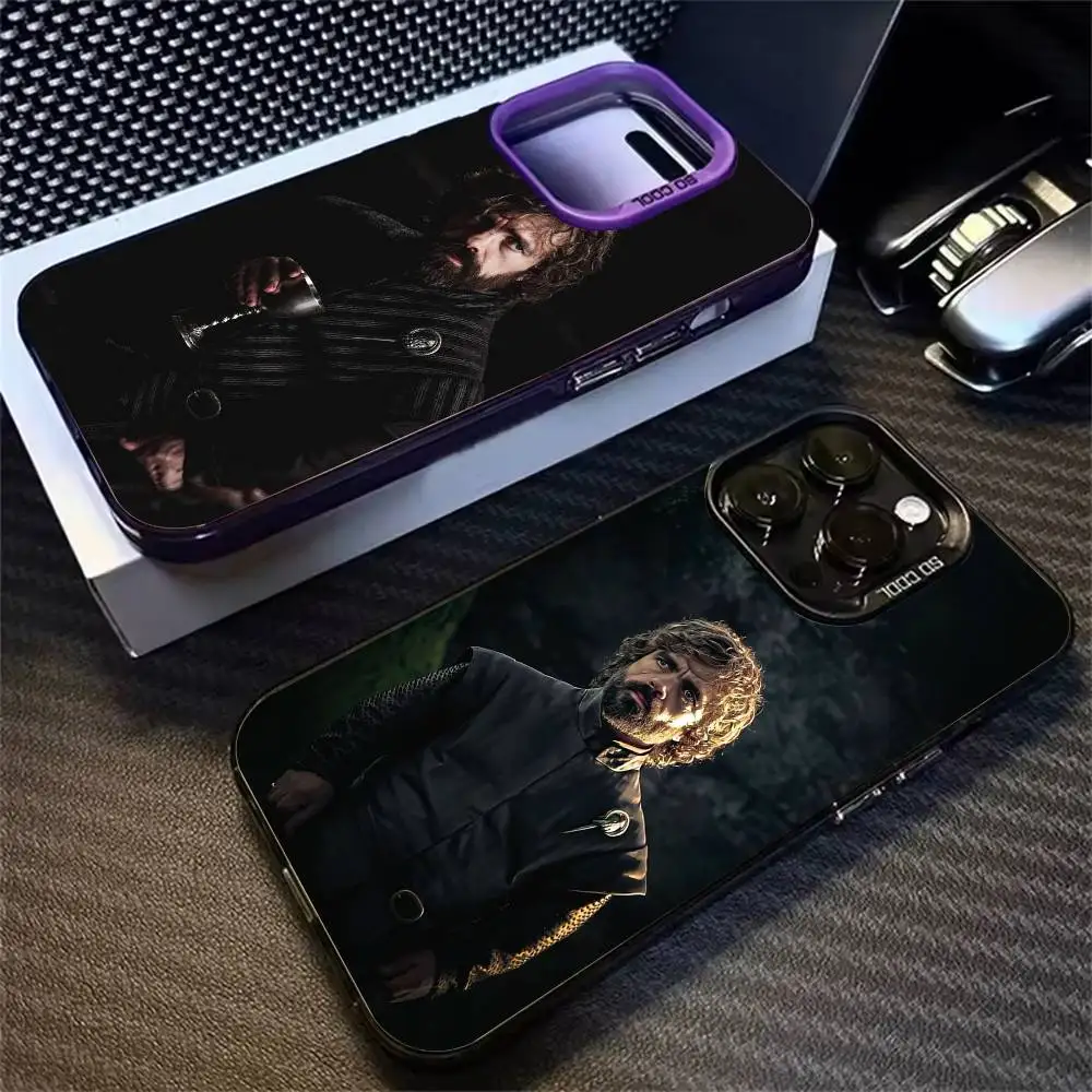 Funda para Teléfono T-Tyrion T-Tyrion L-Lannister con Diseño Degradado Plateado para iPhone 17, 16, 15, 14, 12, 13, 11 Plus, Pro Max, XS