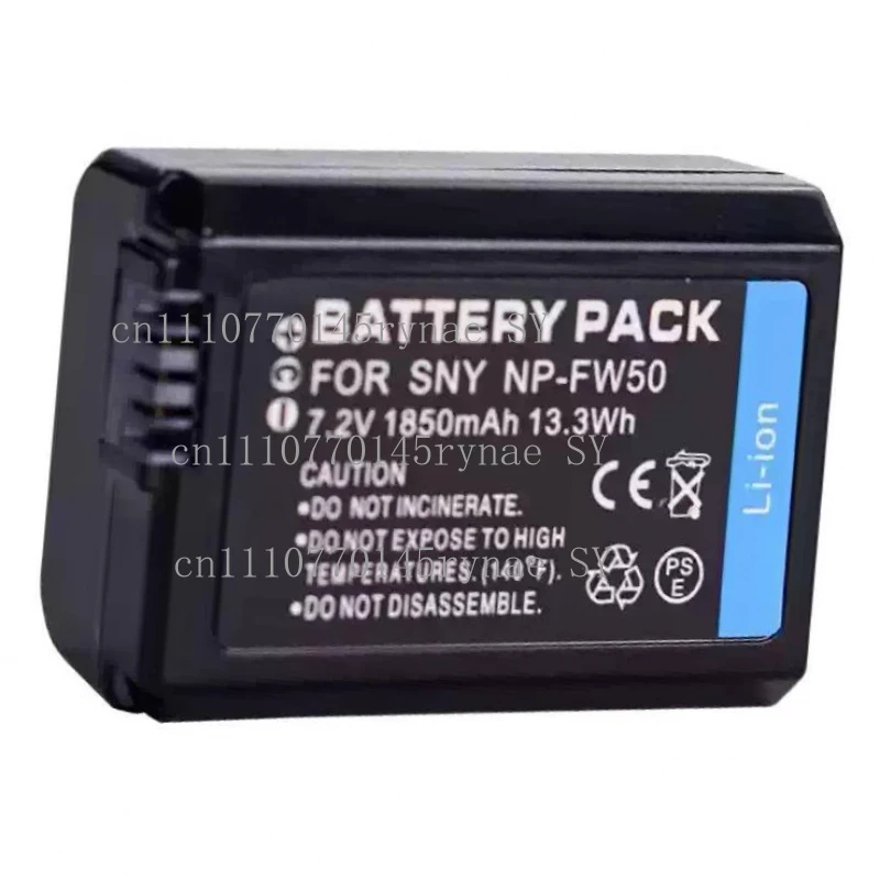 Batería de repuesto recargable de iones de litio NP-FW50 de 1500mAh para cámara Sony Alpha A6500 A6300 A6000 A5000 NEX-3 A7R A7S NEX-7 NEX-5R