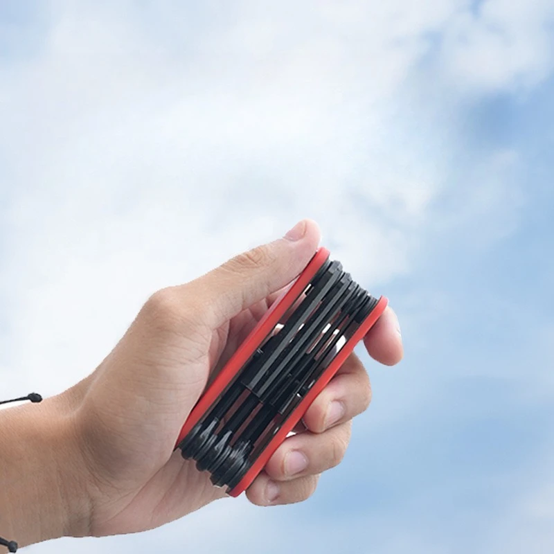 مجموعة أدوات متعددة للدراجة 8 في 1، مجموعة مفاتيح سداسية مع تصميم قابل للطي لإصلاح وصيانة دراجات الطرق الجبلية