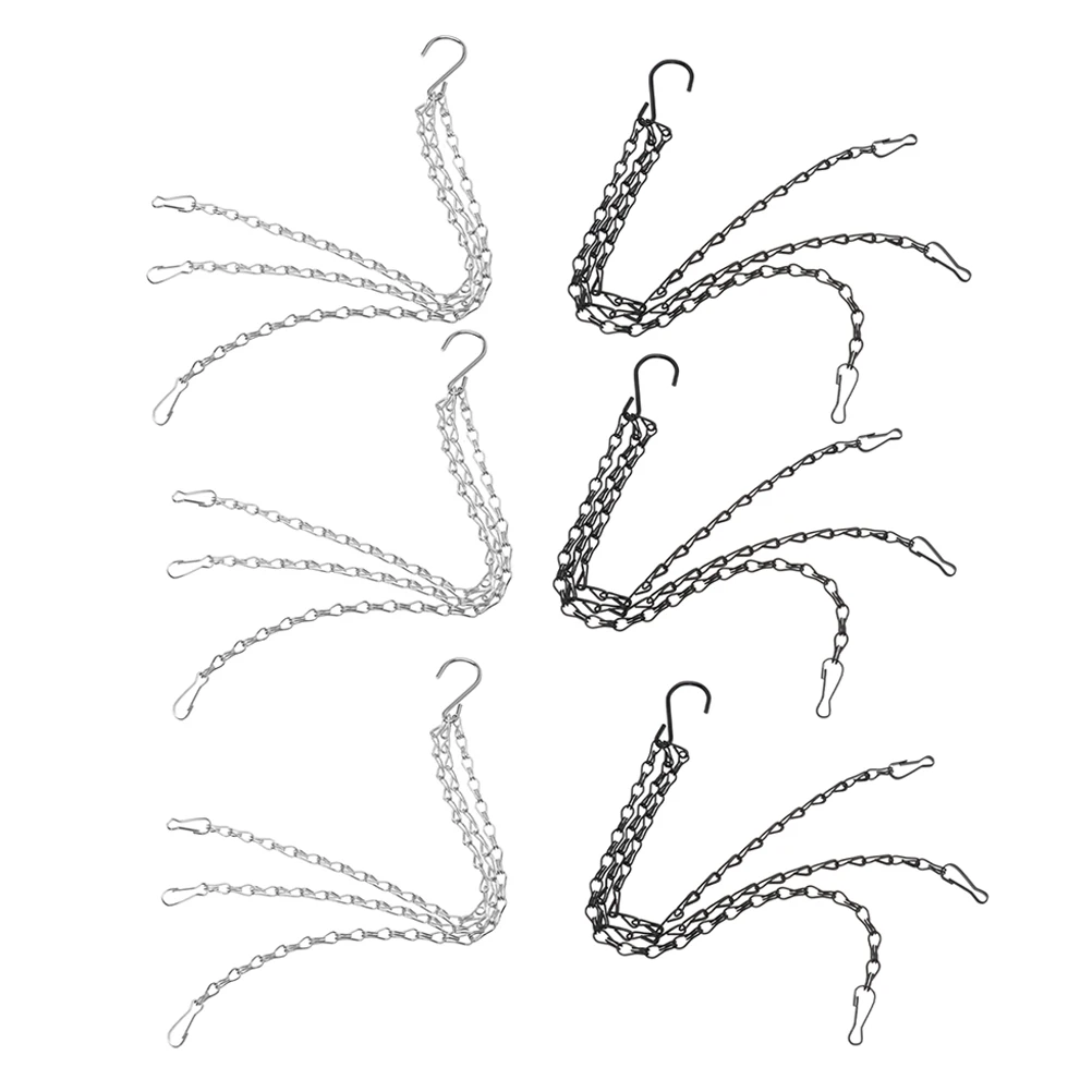 

6pcs Flower Hanging Chain Iron Planters Balcony Garden Decor Durable Space Optimization Hanging Flower Pot Easy Installation