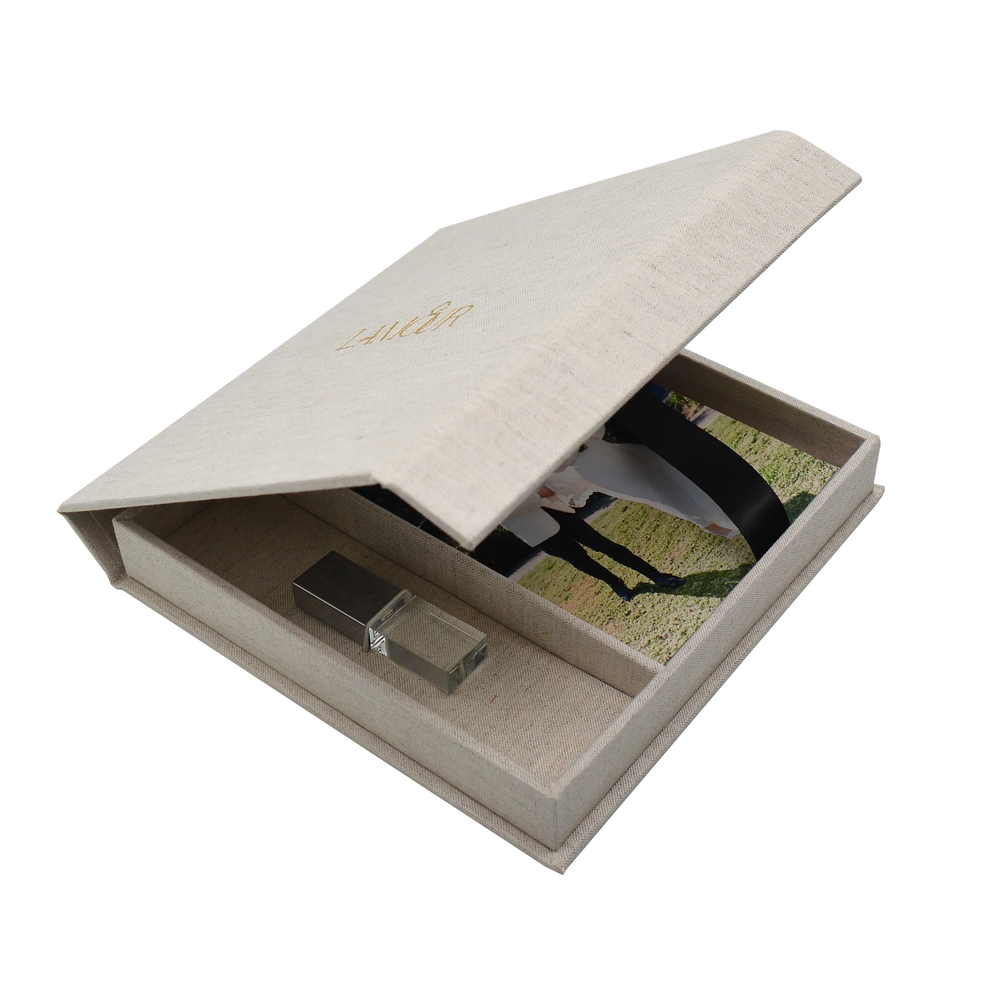 

Wedding Photo Box with USB Storage, Personalized Souvenir Memory Case