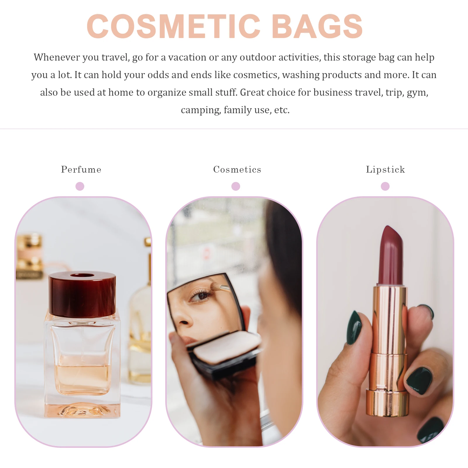

2pcs Portable Bags Durable Pu Makeup Storage Bag For Travel Toiletry Organizer Lightweight Practical Gift For