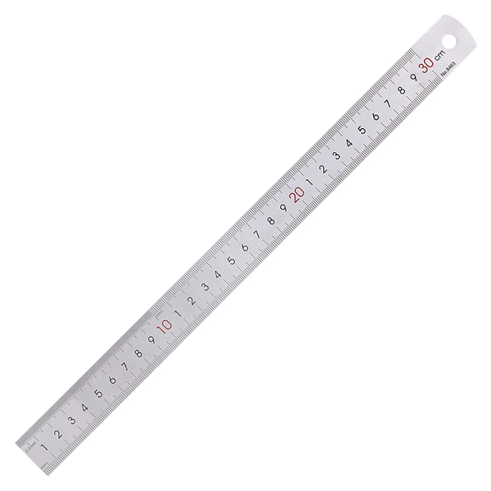 Stainless Steel Straight Ruler Double Color Marking Ruler cm Scale Metric Ruler Precision Measuring Tool School Office Supplies