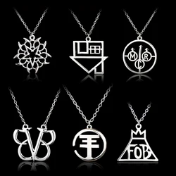 Fashion Rock Band Fall Out Boy FOB Rock Music Logo Necklace Classic Music Jewelry Black Veil Brides Rock Music BVB Logo necklace