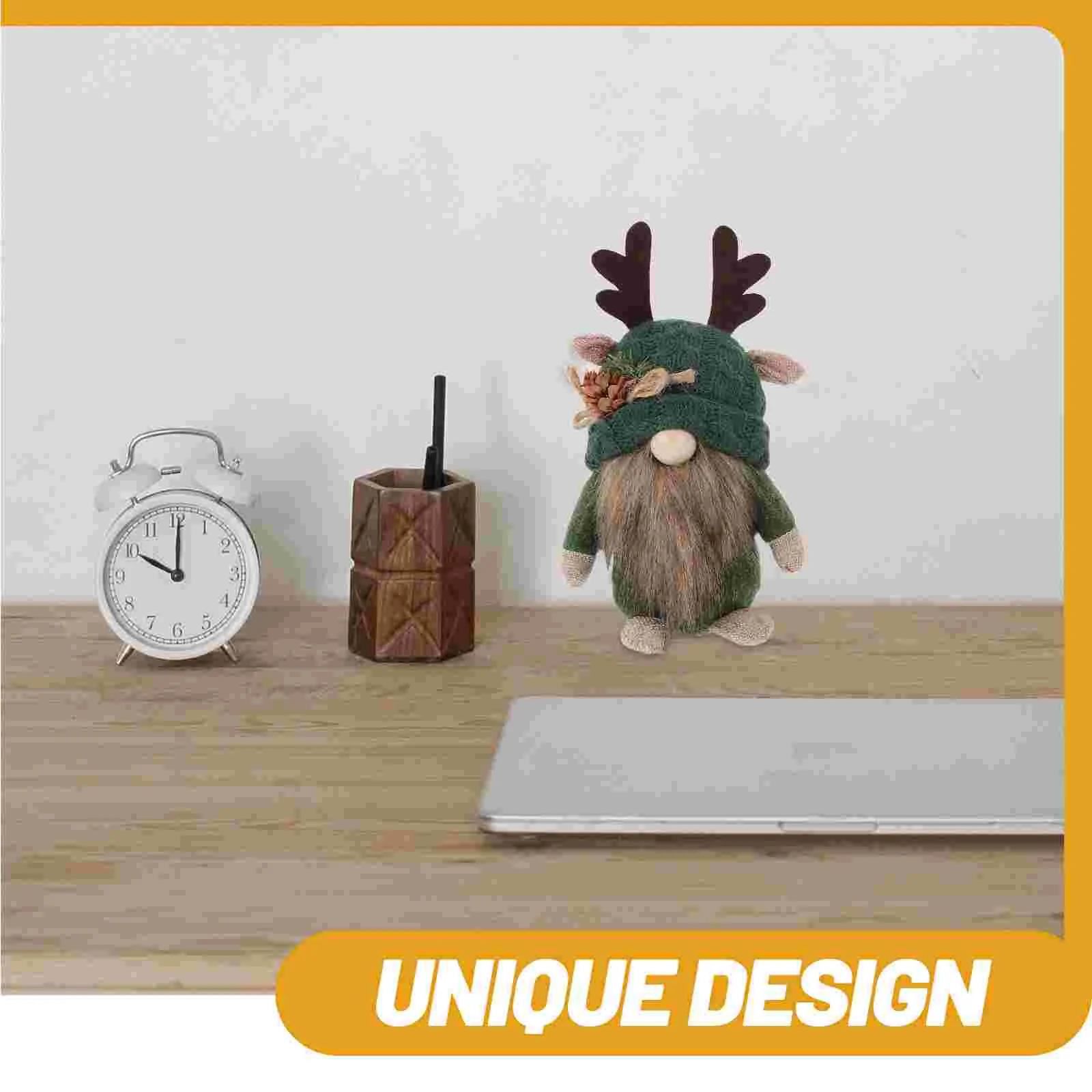 Gnome Cute Antlers Knitted Window Decoration Forest Old Man Desktop (b1-39 Green Hat) Ornaments Christmas