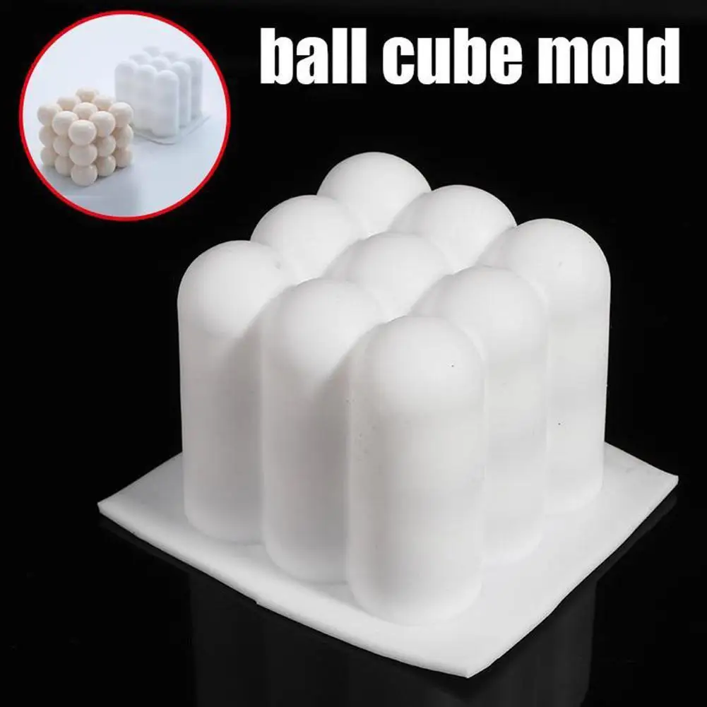 3d Aromatherapy Plaster Candle Mold Non-stick Bubble Candles Mold Cube Hand-made Cake Chocolate Silicone Dessert Baking Mou B2z7