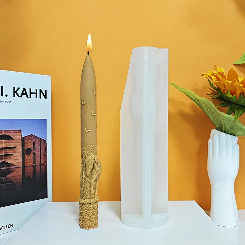 

High-End Long Candle Mold with Embossed Texture for Creating Atmospheric Candles, Handmade DIY Candle Material Set