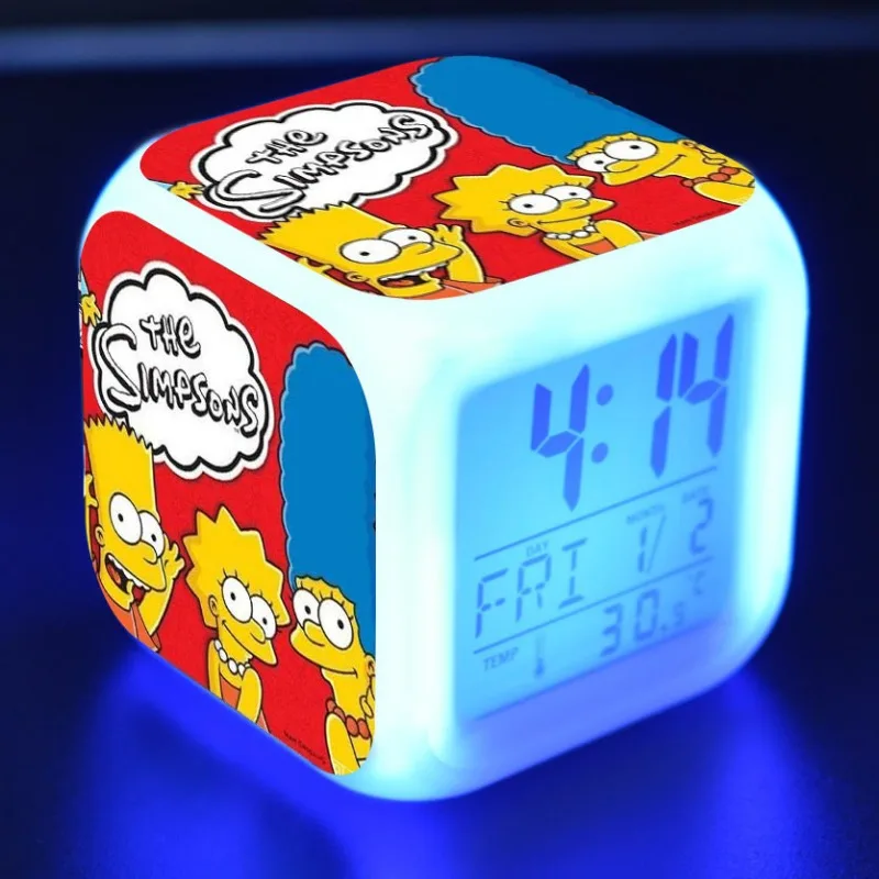 Simpsons Homer Alarm Clock Digital LCD Alarm Clock with Calendar Thermometer Portable Alarm Clock Desktop Decorations Gifts New